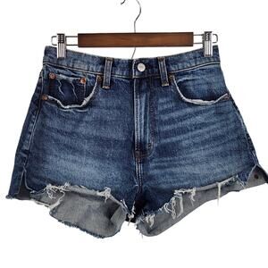 Abercrombie & Fitch The Mom Short High Rise Womens SZ 27/4 Curve Love Distressed